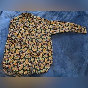 Eclectic Paisley Print Button-Up